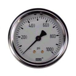 0-1000 PSI LIQUID FILLED STAINLESS STEEL GAUGE, 2.5