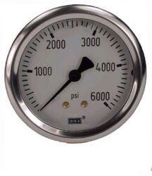 0-6000 PSI LIQUID FILLED STAINLESS STEEL GAUGE, 2.5