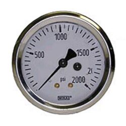 0-2000 PSI LIQUID FILLED STAINLESS STEEL GAUGE, 2.5