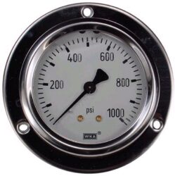 0-1000 PSI LIQUID FILLED STAINLESS STEEL GAUGE, 2.5