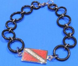 DIVE FLAG IN-LINE PENDANT WITH ORING BRACLET/ANKLET..SIZES - 7