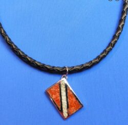 DIVE FLAG PENDANT NECKLACE WITH LEATHER CORD - COMES IN 17.5