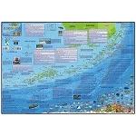 FLORIDA KEYS FOLDING GUIDE AND DIVE MAP - 18.5'' X 26.5''
