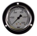 0-6000 PSI LIQUID FILLED STAINLESS STEEL GAUGE, 2.5