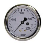 0-2000 PSI LIQUID FILLED STAINLESS STEEL GAUGE, 2.5" FACE WITH 1/