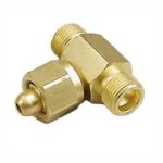 OXYGEN TEE ADAPTER - FEMALE TO MALE & MALE, BRASS - CGA 540