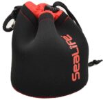 Soft Lined Neoprene Gear Pouch (Black/Red, 5 x 5 x 6.) For camera