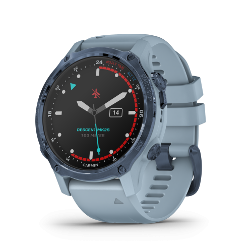 Descent Mk2s, Mineral Blue with Sea Foam Silicone Band