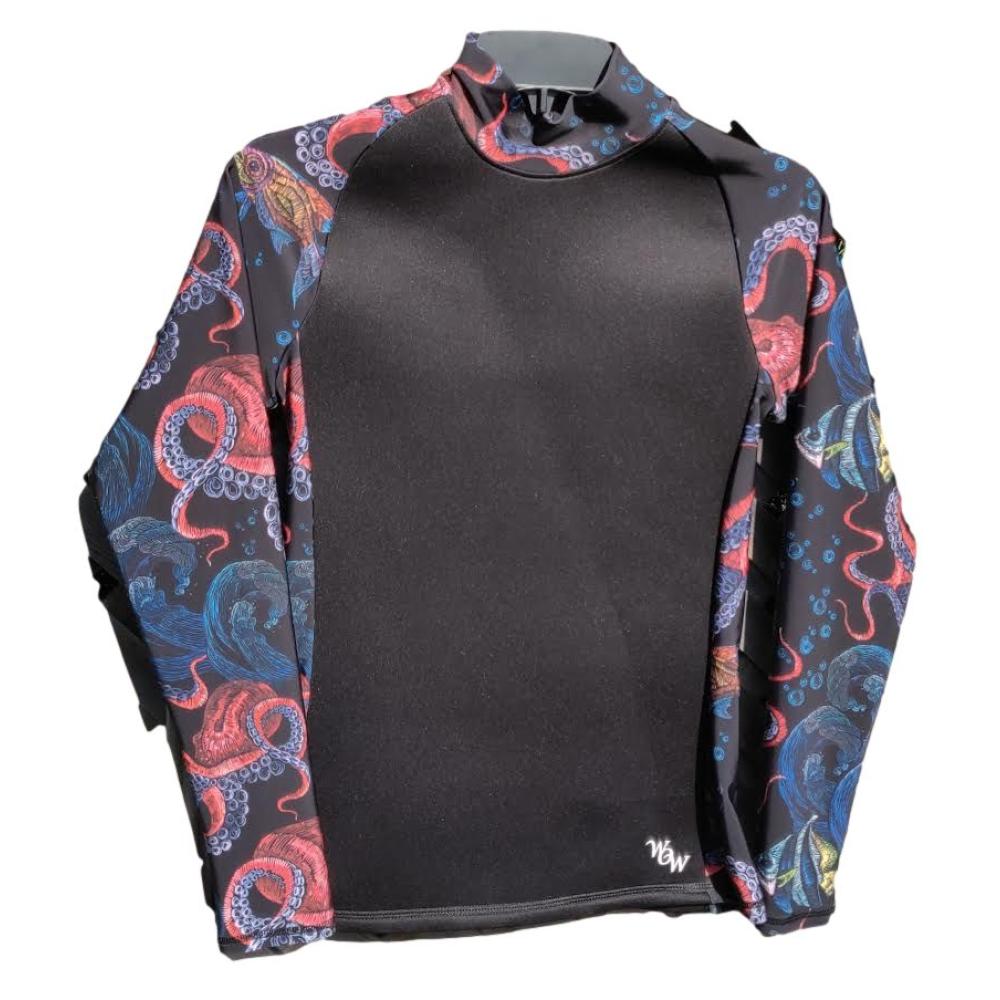 RASH GUARD-MENS, BLACK/SHARKS XL RASH GUARD-MENS, BLACK/SHARKS XL