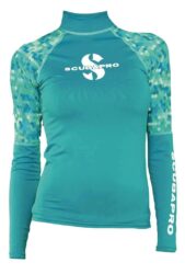 Caribbean Rash Guard Womens, Long Sleeve (UPF50)- Teal