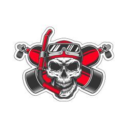 H2O Diver Down Skull Sticker