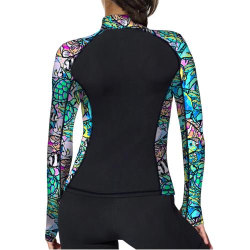 WOMENS ZIP RASH GUARDS FishFrenzy ZR XS