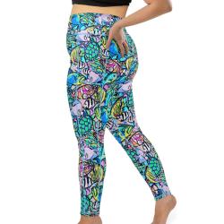 WOMENS LEGGINGS FishFrenzy PS 2X Plus
