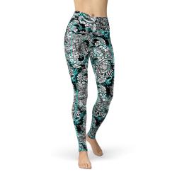 Electric Blue Octofloral Contour Leggings