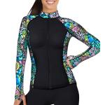 WOMENS ZIP RASH GUARDS FishFrenzy ZR XS