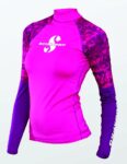 Flamingo Rash Guard Womens, Long Sleeve (UPF50) - Pink