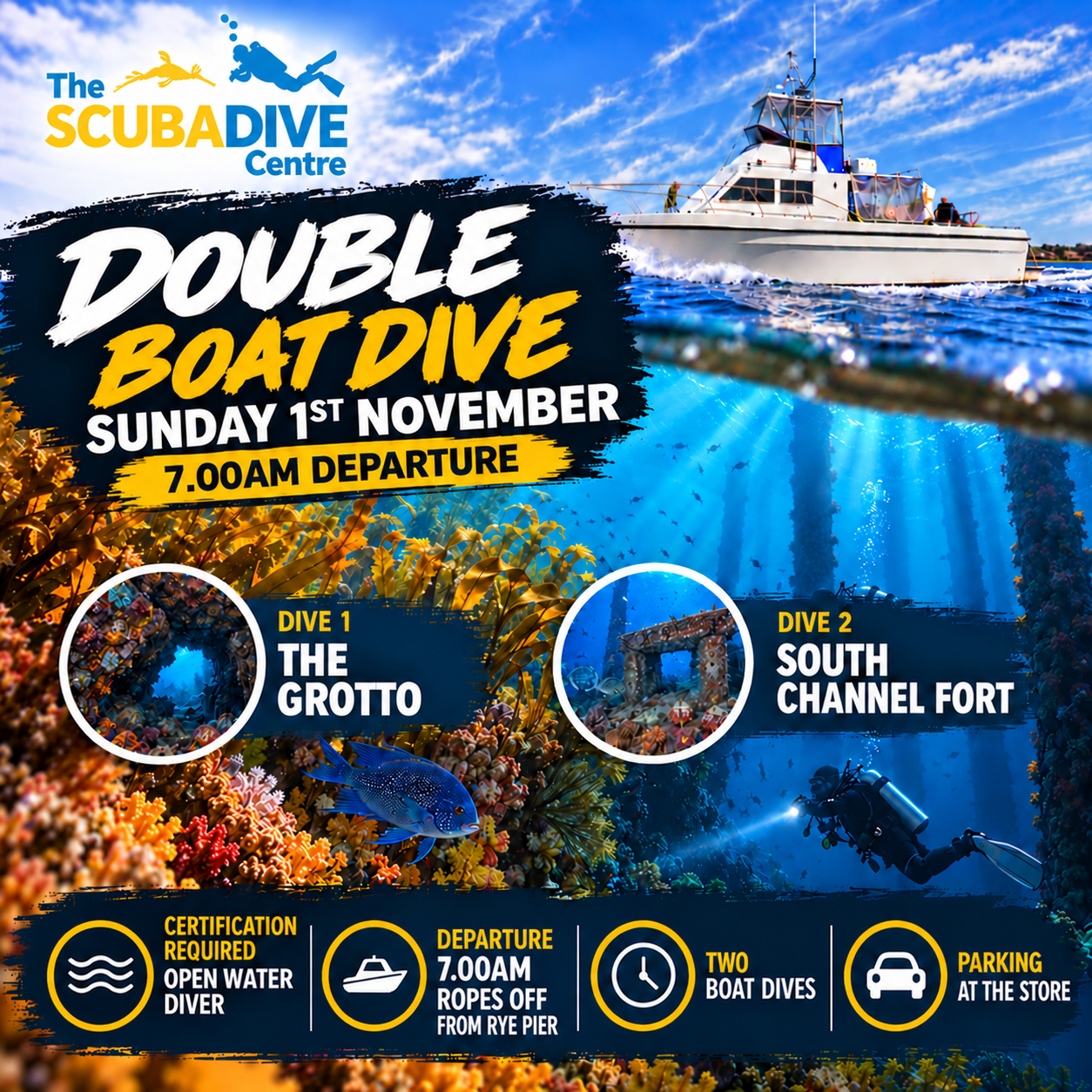 Sunday 1st November | Early Morning Double Boat Dive