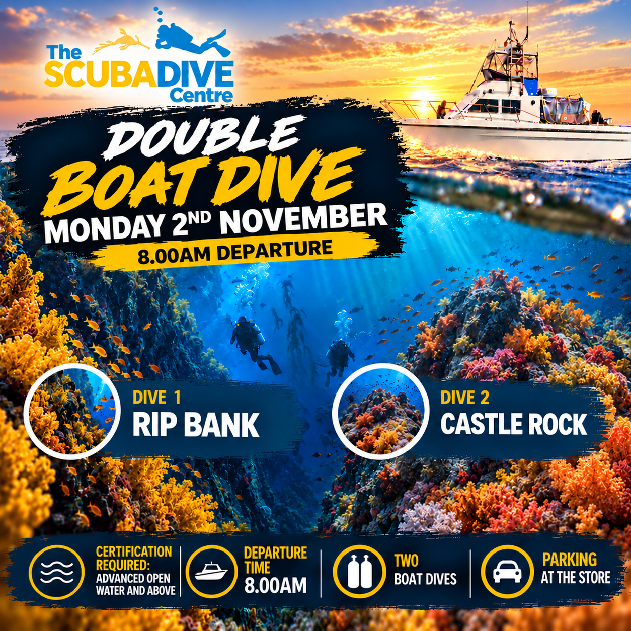Monday 2nd November | Early Morning Double Boat Dive
