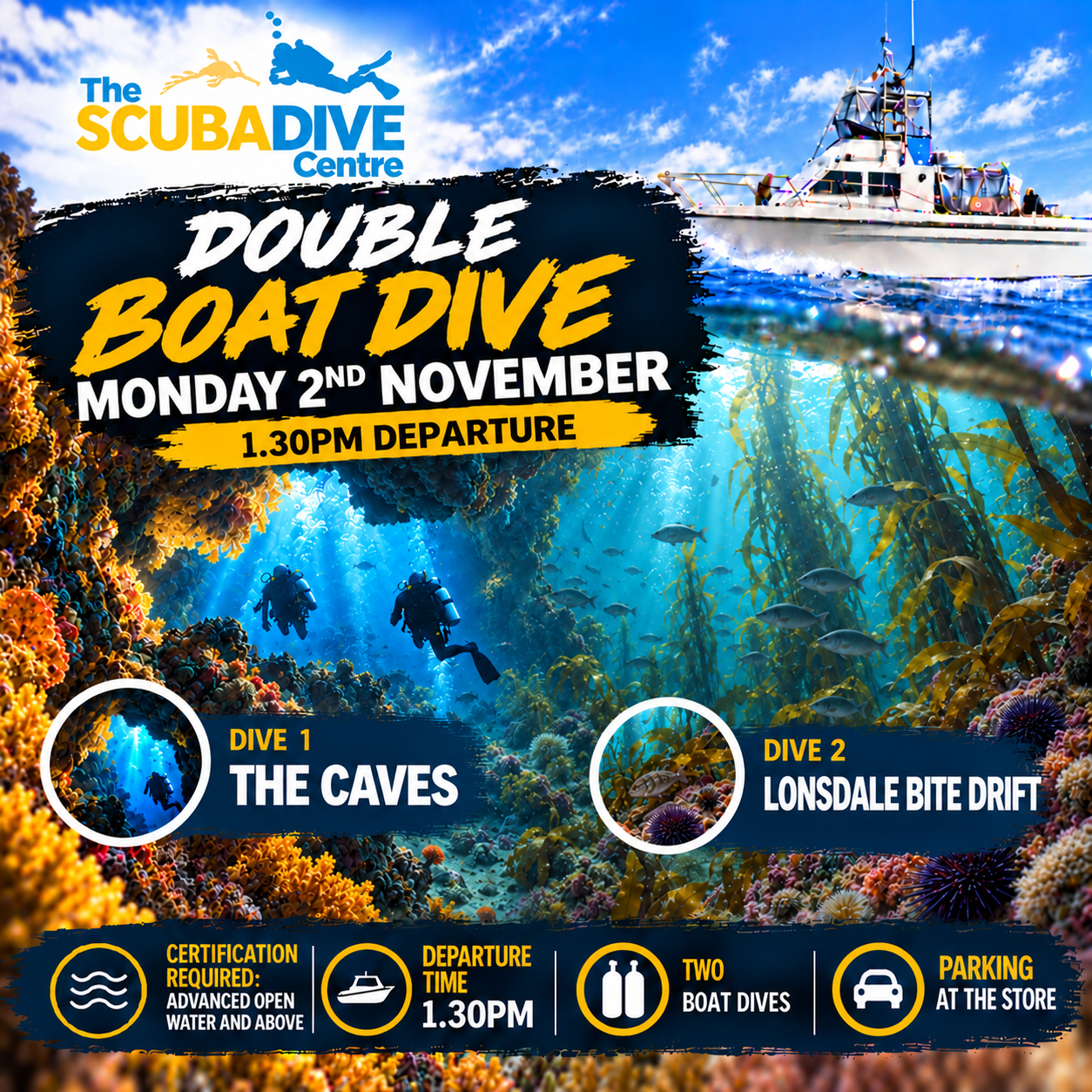 Monday 2nd November | Afternoon Double Boat Dive