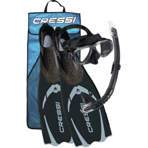 Cressi Pluma Pack - Mask Snorkel F-Foot Fins |EU 39/40