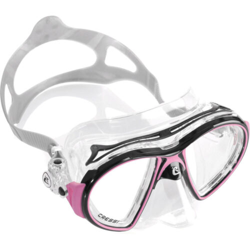 Cressi Air Crystal Mask - Clear Skirt | Black/ Pink