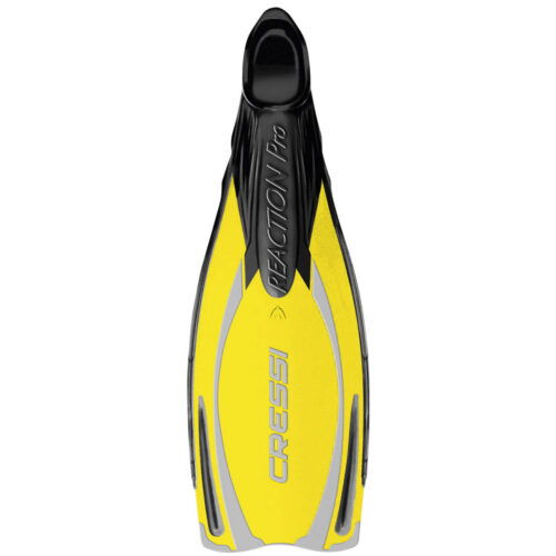 Cressi Reaction Pro Full Foot Fins - Yellow / Silver - 44-45 (10-11)