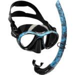 Cressi Metis Mask and Freediving Snorkel Combo - Black / Black