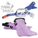 Land and Sea Palm Beach Child Mask Snorkel Fin Set (2-6 yrs) BluE