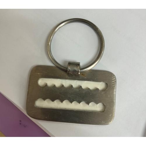 Belt Slide Large serrated SS with Ring