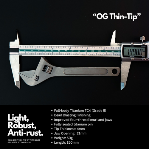 Old Gen Thin-Tip Titanium Adjustable Spanner