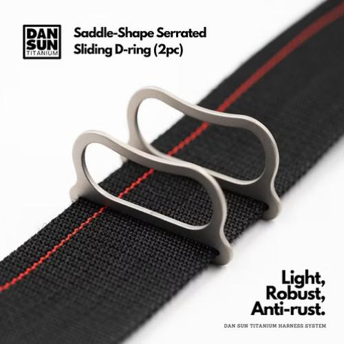 Saddle-shaped Serrated Sliding D-ring (2pc) - Sidemount Harness System