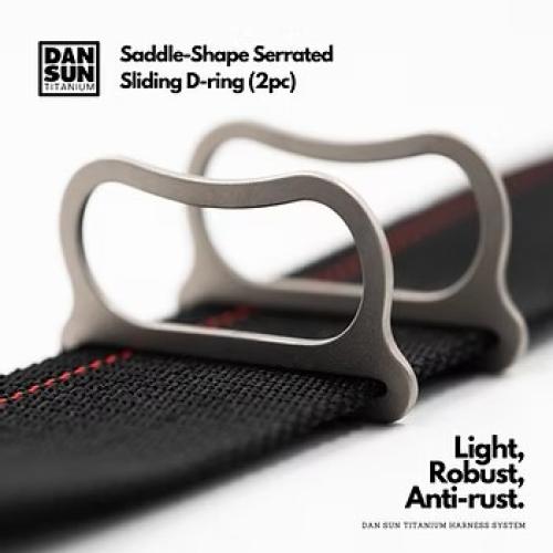 Saddle-shaped Serrated Sliding D-ring (2pc) - Sidemount Harness System