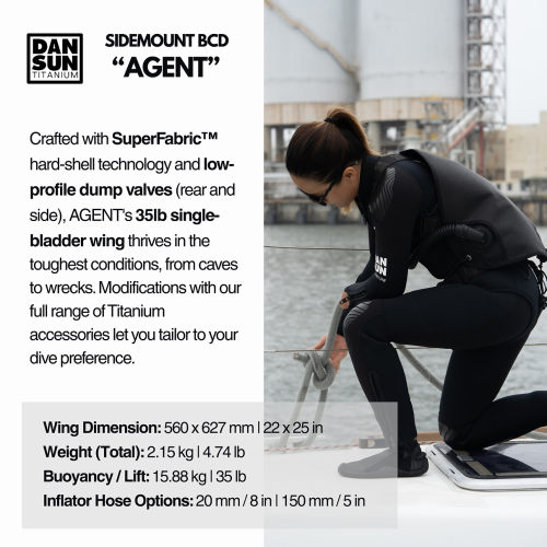 TITANIUM "AGENT" SIDEMOUNT BCD