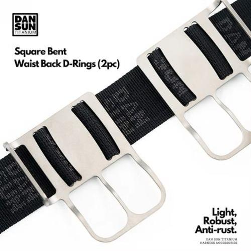 Square Bent Waist Back D-Rings (2pc)
