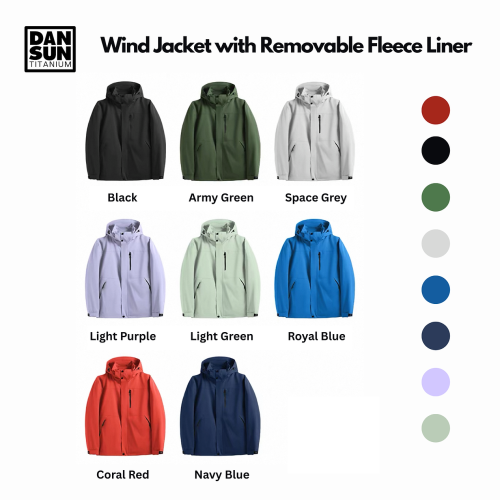 Wind Jacket with Removable Fleece Liner