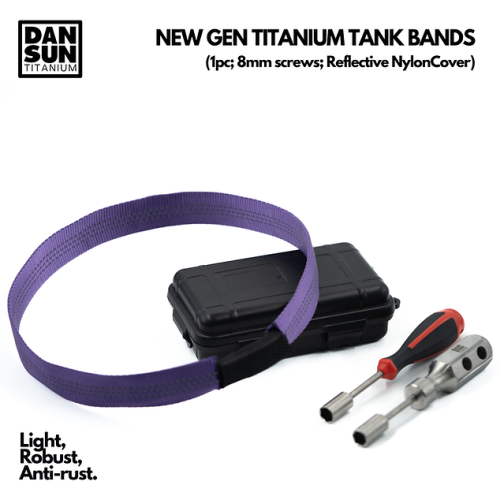 Titanium Tank Band (1pc; 8mm screw; reflective nylon)