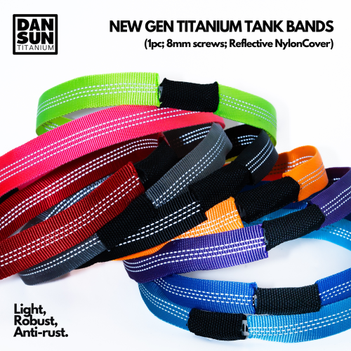Titanium Tank Band (1pc; 8mm screw; reflective nylon)
