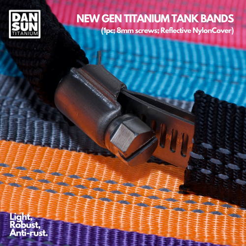 Titanium Tank Band (1pc; 8mm screw; reflective nylon)