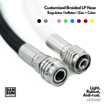 Customised Braided LP Side Mount 9 inch Quick Disconnect Hose
