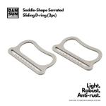 Saddle-shaped Serrated Sliding D-ring (2pc) - Sidemount Harness System