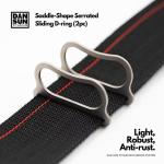 Saddle-shaped Serrated Sliding D-ring (2pc) - Sidemount Harness System