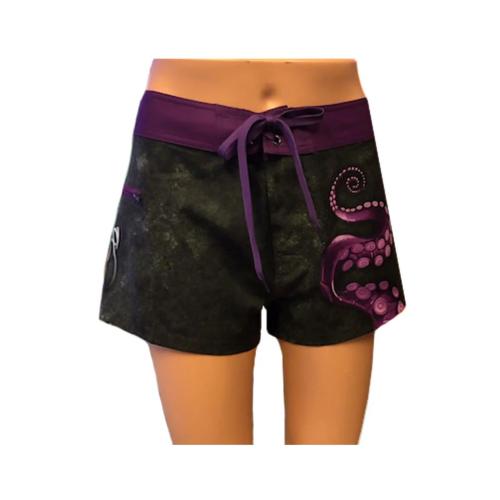 Clothing, Octo Woman Board Shorts, Blk - XS