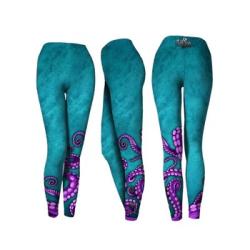 Clothing, Octo leg Leggings, Blu - XS