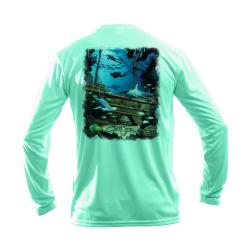 Shipwreck L/S Marble Fade Aqua Fade -2XL