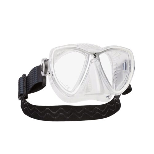 Synergy Mini Mask  w/ Comfort Strap -White/Silver - Clear Skirt