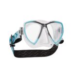 Synergy Mini Mask w/ Comfort Strap -Turquoise/Silver - Clear Skirt