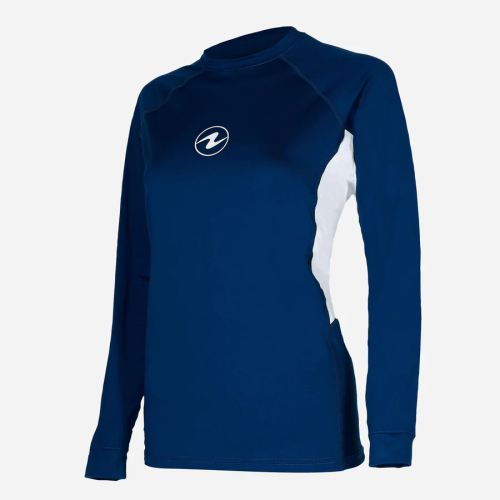 RASHGUARD LF LS WOMEN NAVY BLUE/WHITE M