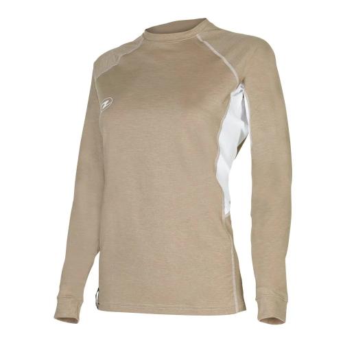 RASHGUARD LF LS WOMEN BEIGE/WHITE M