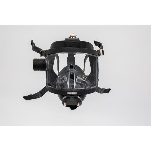 Divator Full Face Mask w/ safety pressure breathing valve - Natural Rubber, Black