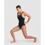 Womens Team Swimsuit Swim Pro Solid - Black-White